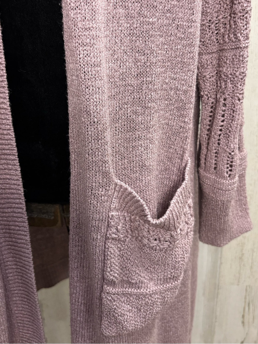 torrid Dusty Mauve Open-Front Long Duster Cardigan Sweater - Picture 5 of 12